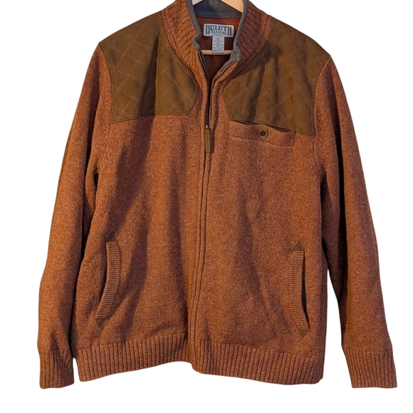 Duluth Trading Co Men's Tan Zip-Up Sweater XL Shetland Wool Classic Outdoor